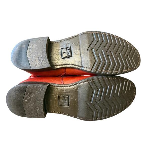 Vintage Frye Veronica Short Moto Engineer Boot Red Leather Women size 9.5 - Picture 6 of 7